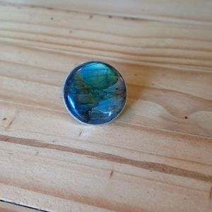 Sterling silver labradorite adjustable ring